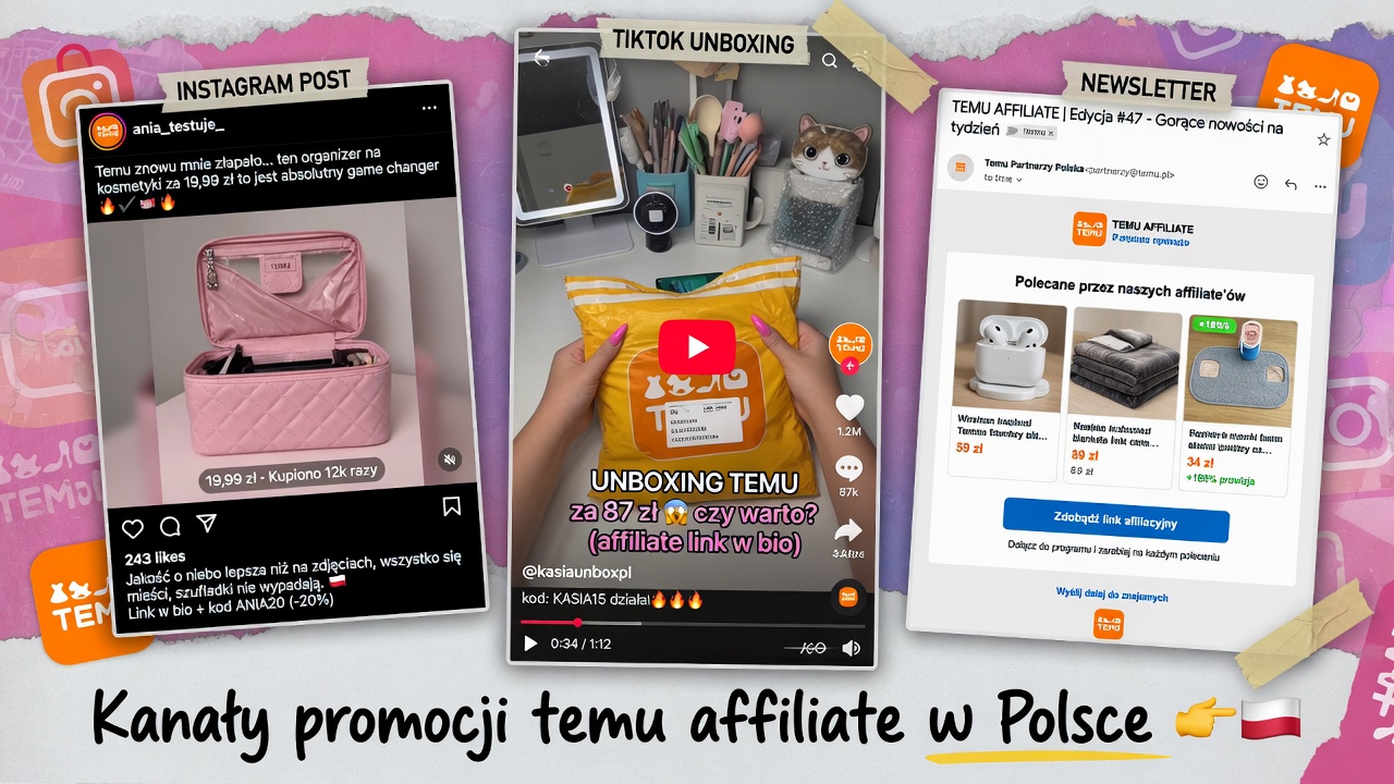 post na Instagramie z recenzją produktu Temu