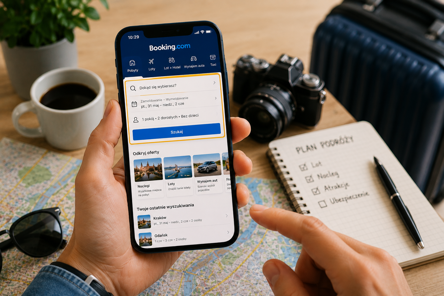 Booking.com aplikacja do szukania noclegów bez pośpiechu