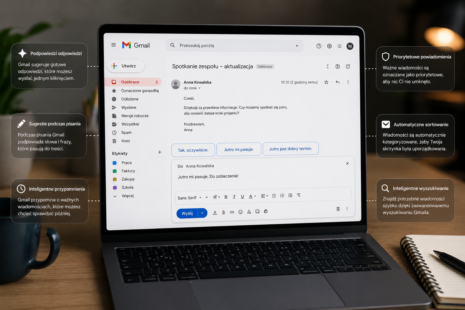 Gmail jak nie zgubić ważnych wiadomości