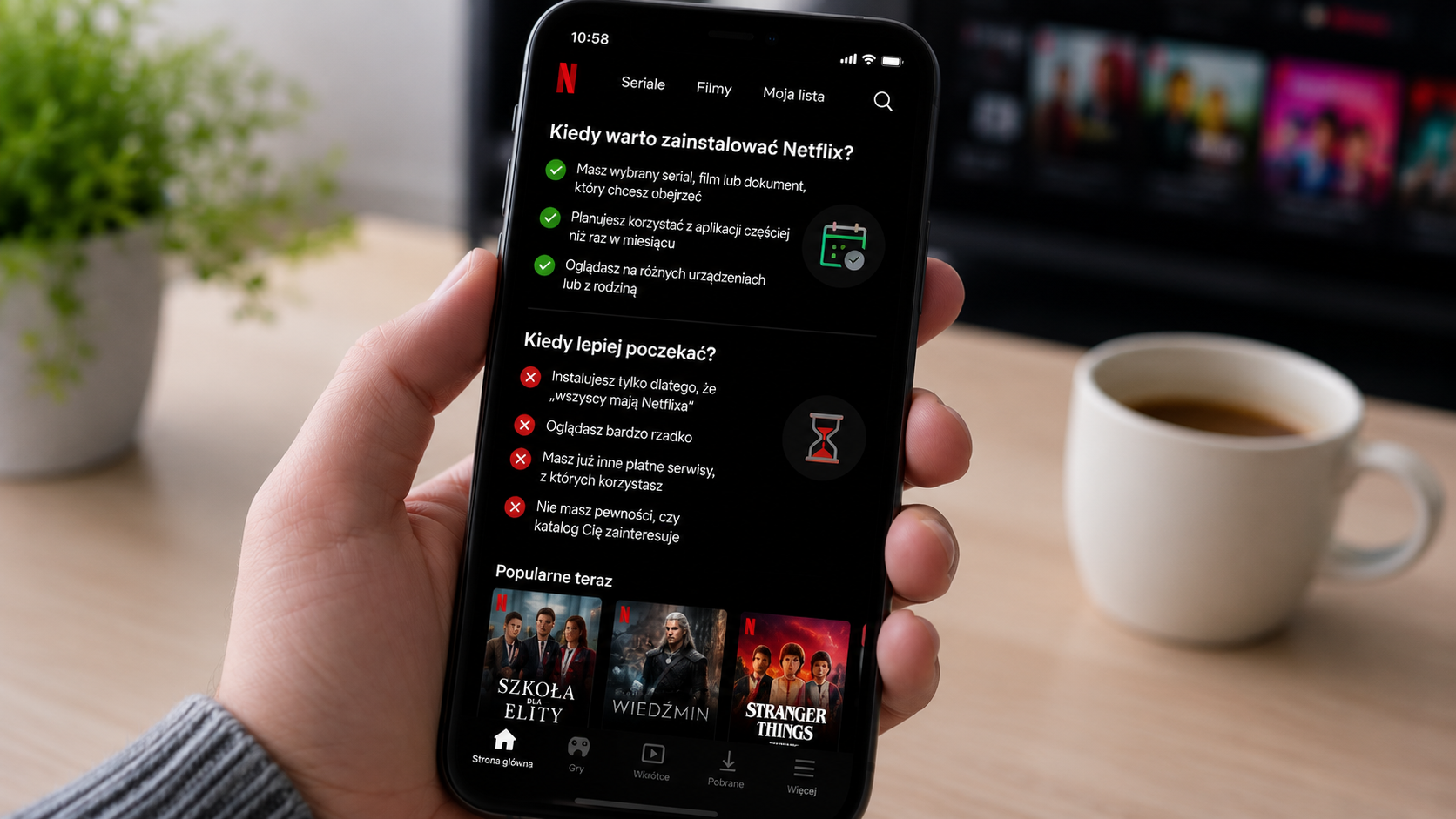 Netflix rozrywka w telefonie, tablecie i telewizorze