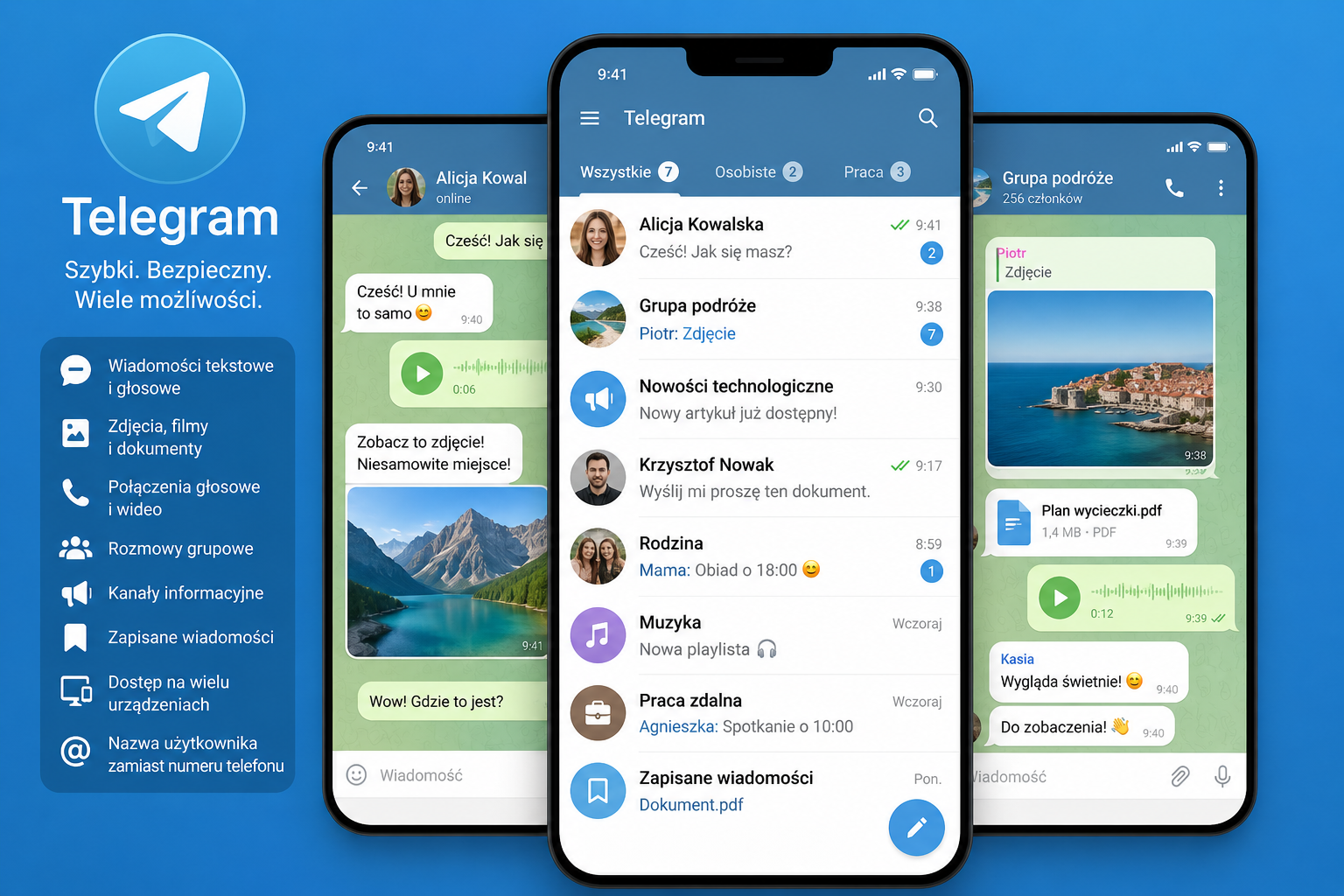 Telegram wiadomości, grupy, kanały i rozmowy w jednej aplikacji