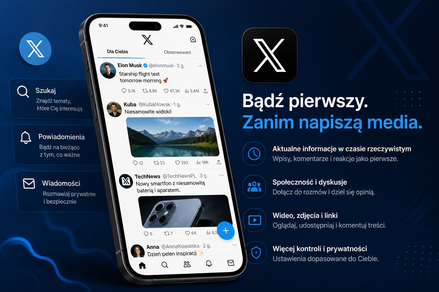 X aplikacja, w której informacje pojawiają się szybciej niż w mediach